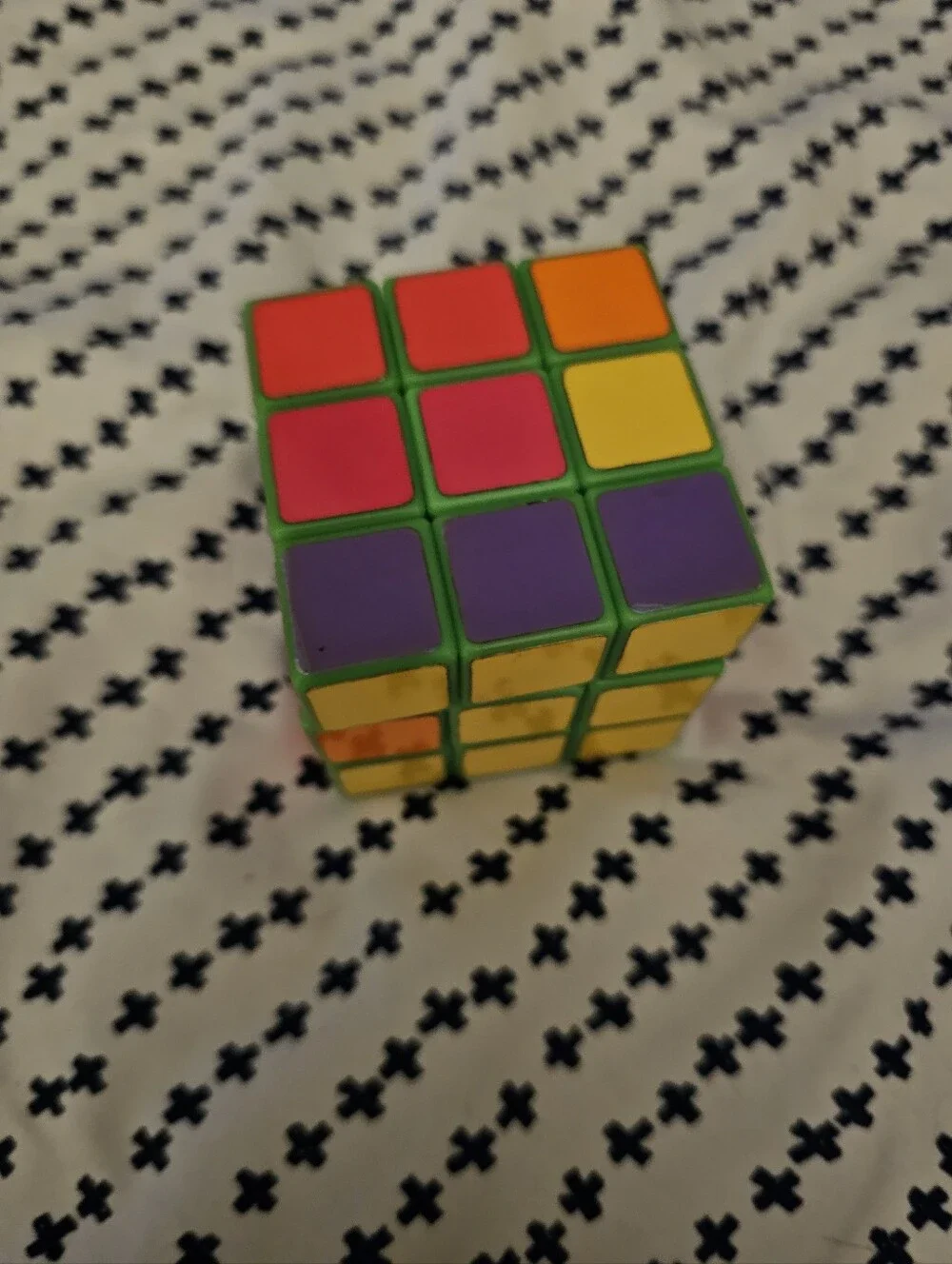 Neon 3x3 Puzzle Rubits Cube - Bright Multicolor Toy